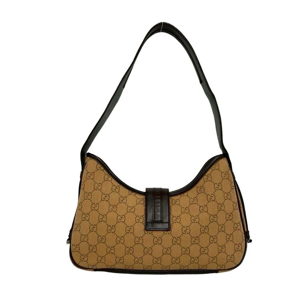 GUCCI Authentic Brown Leather Shoulder Bag - Picture 3 of 10